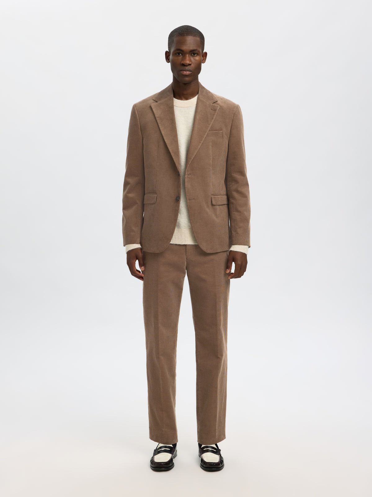 Bruine ribfluwelen blazer Selected Homme