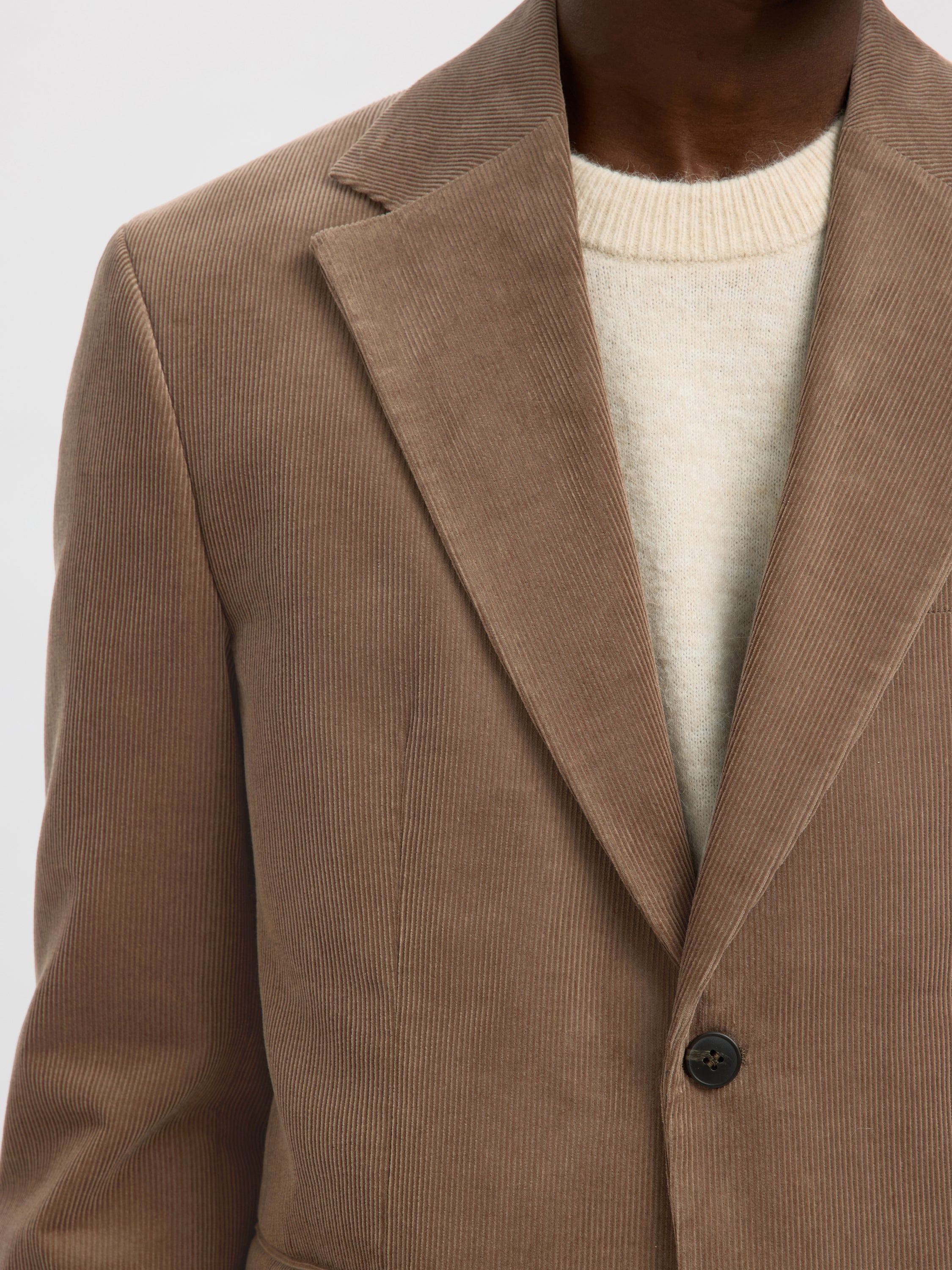 Bruine ribfluwelen blazer Selected Homme