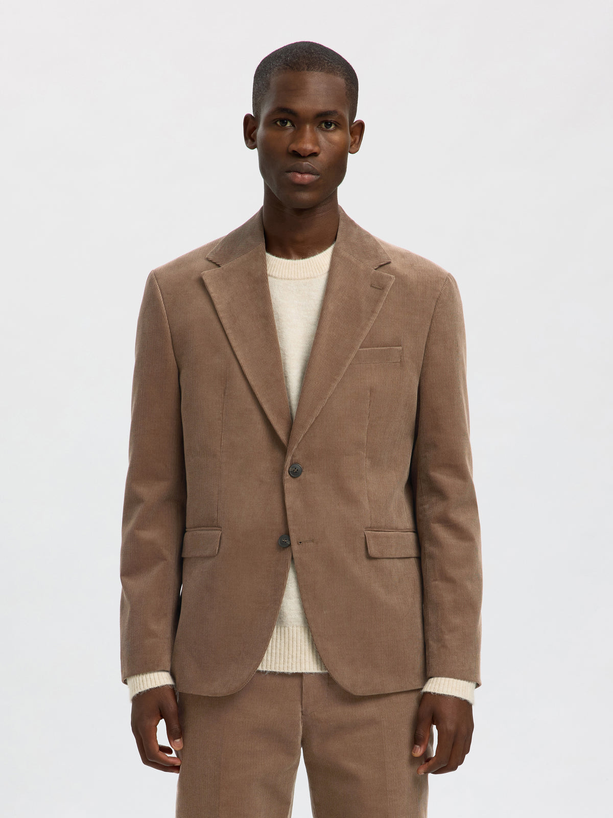 Bruine ribfluwelen blazer Selected Homme
