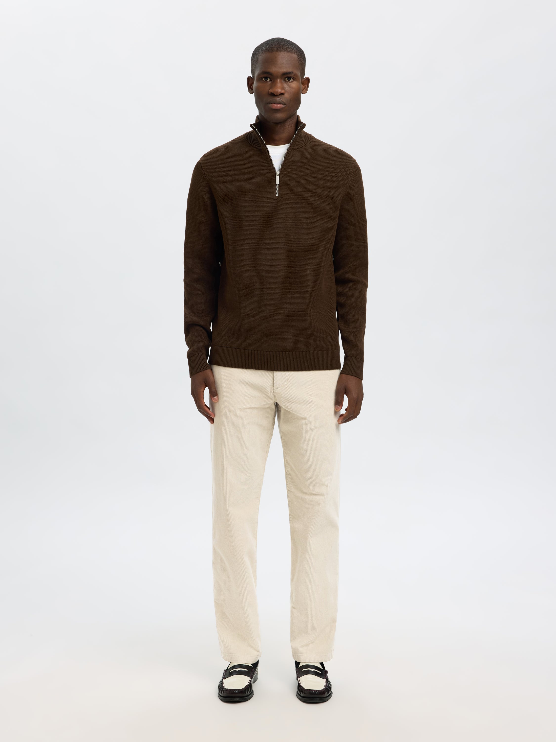 Beige ribfluwelen broek Selected Homme