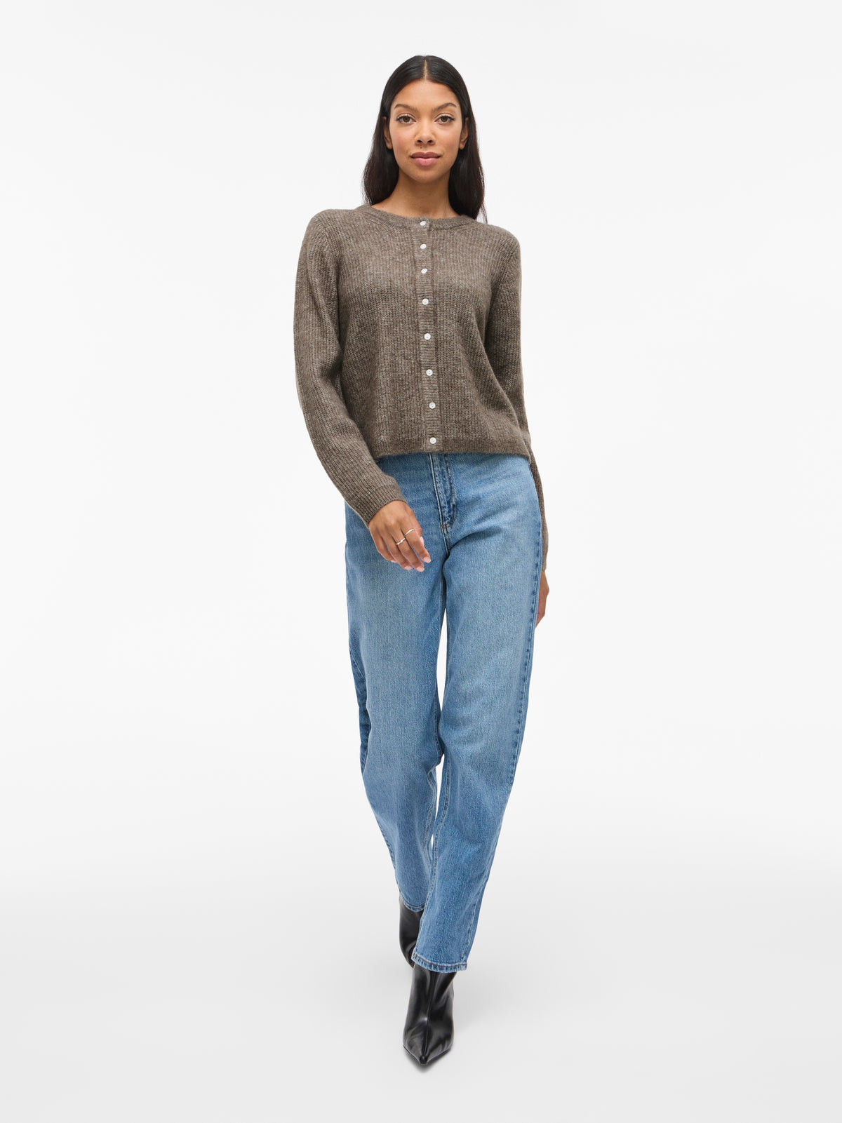 Taupe kleurige cardigan Vilory Vila