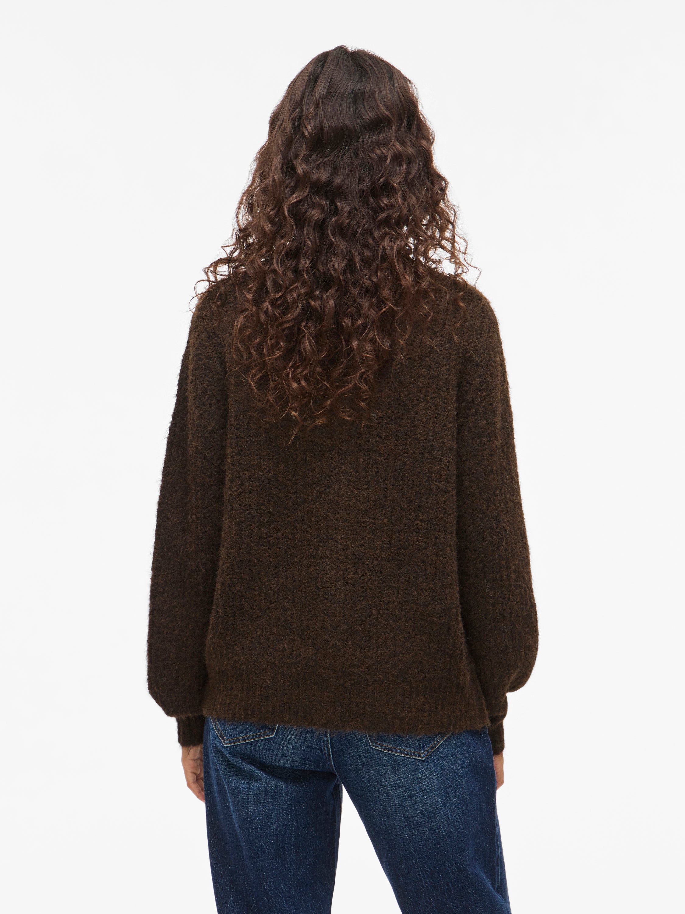 Bruine gebreide cardigan met knopen Vilampe Vila