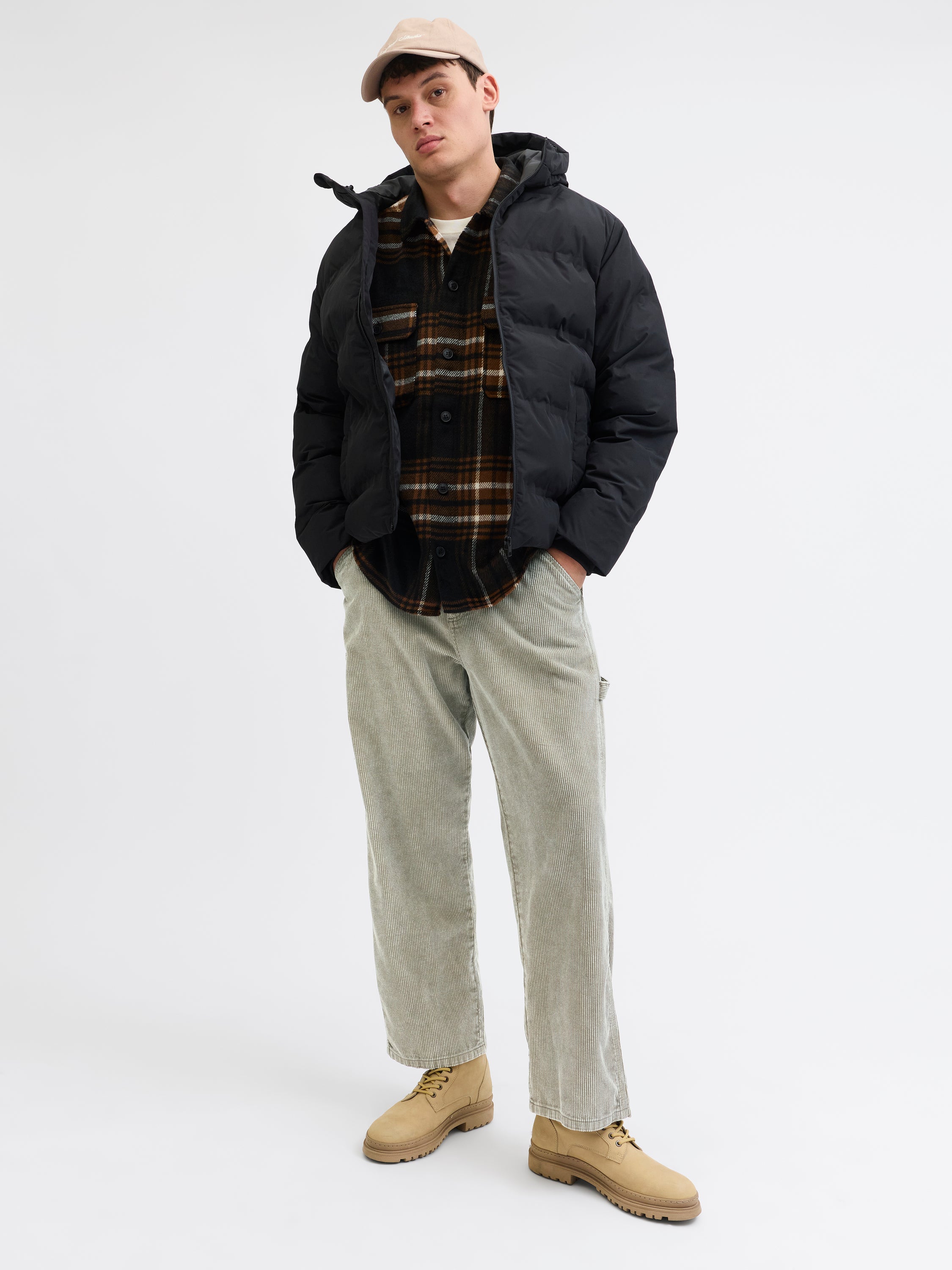 Bruine cargo broek in fibfluweel Jack&Jones