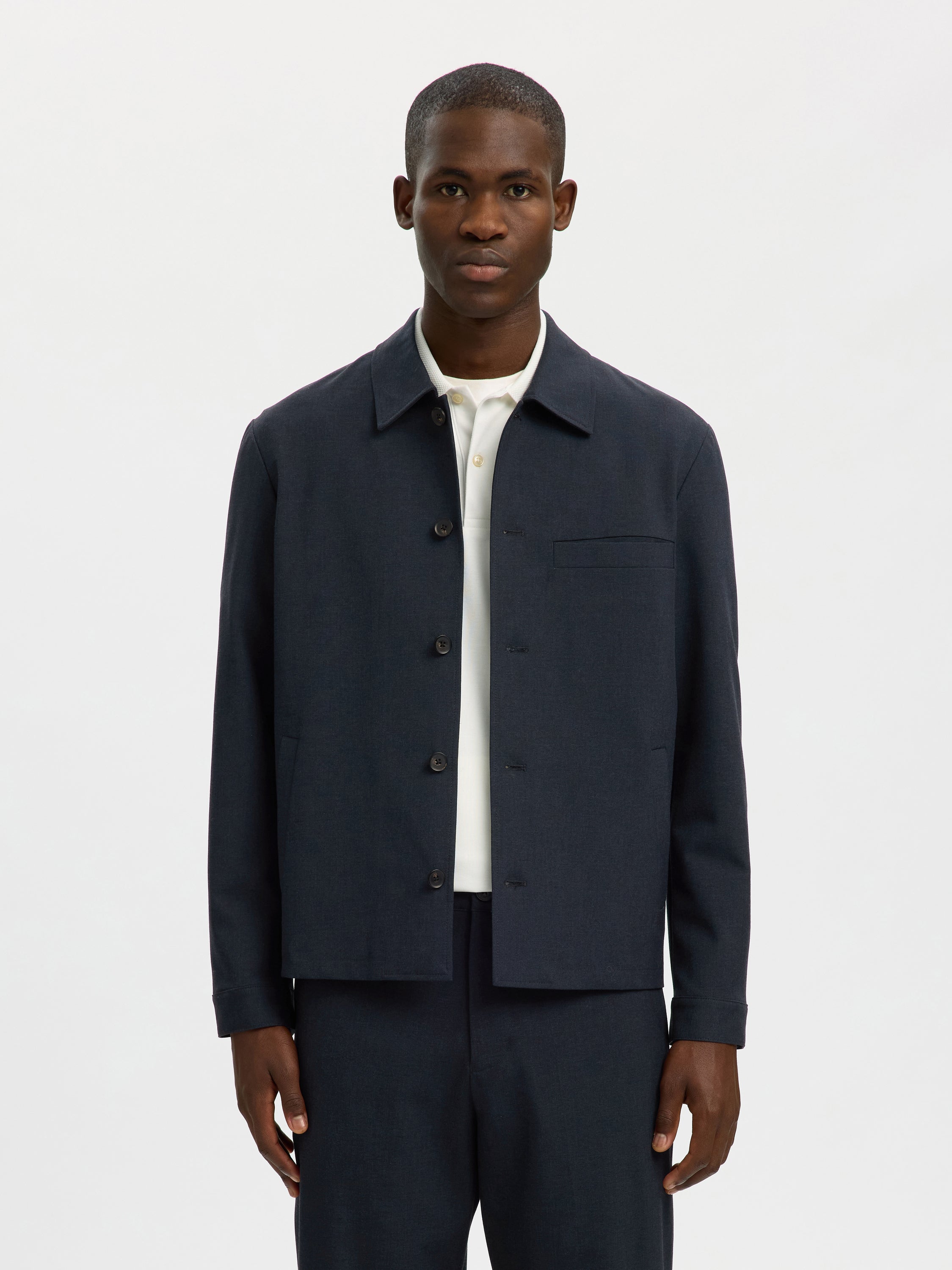 Donkerblauw overhemd Selected