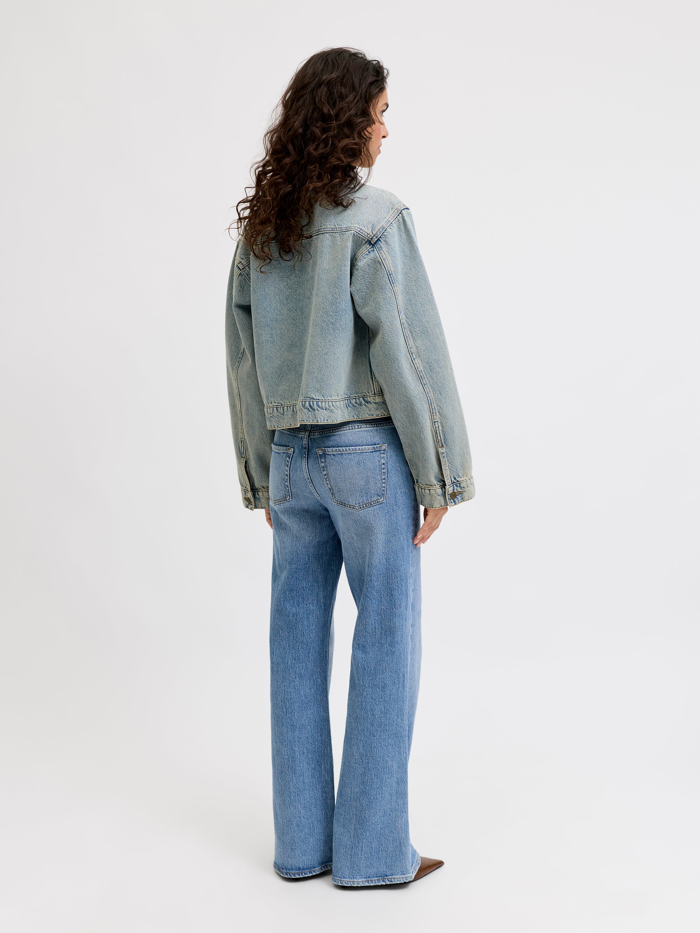 Blauwe flared jeans met hoge taille JJXX