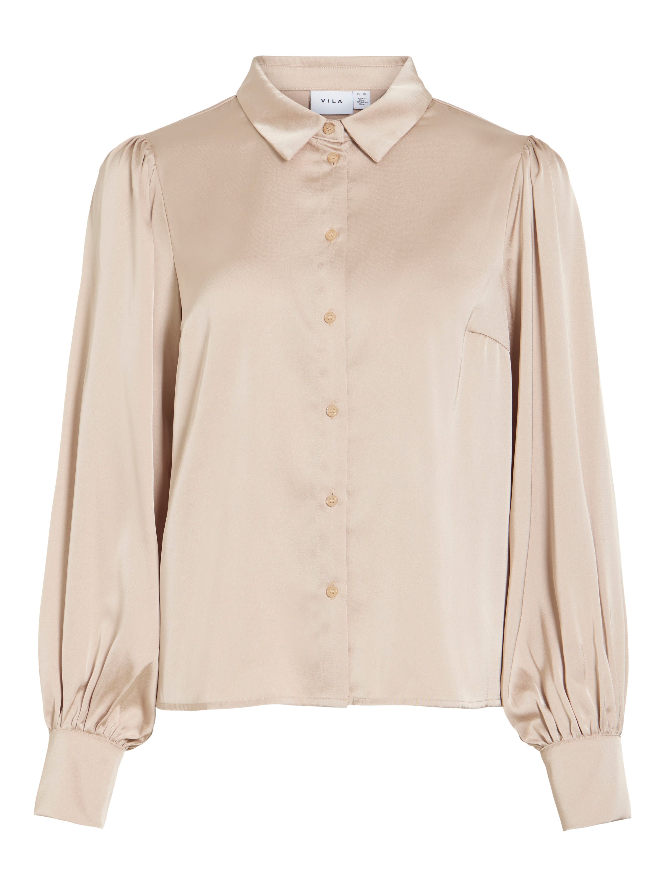 Beige blouse met knopen Vienna Ravenna Vila