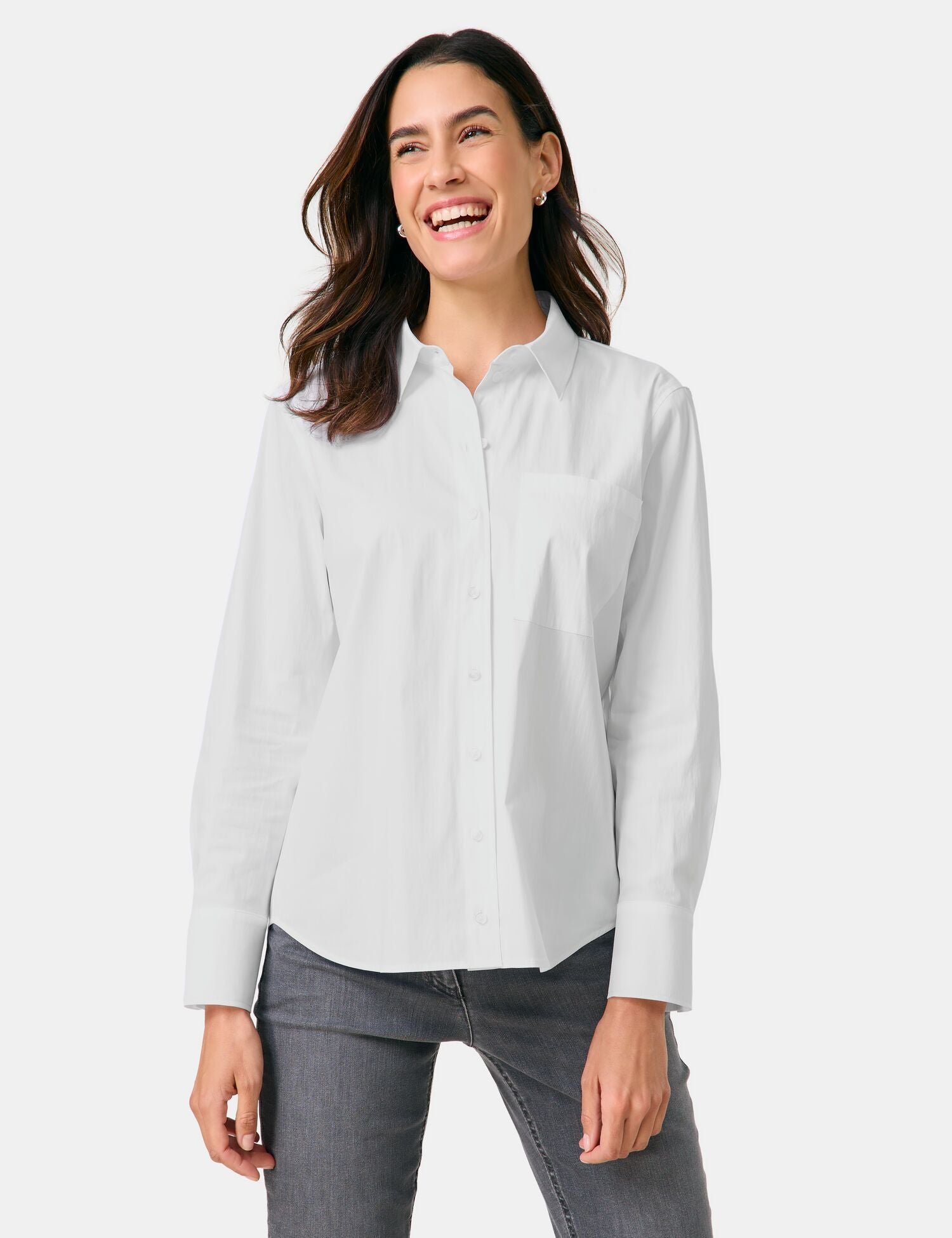 Chemisier blanc en coton à manches longues Gerry Weber