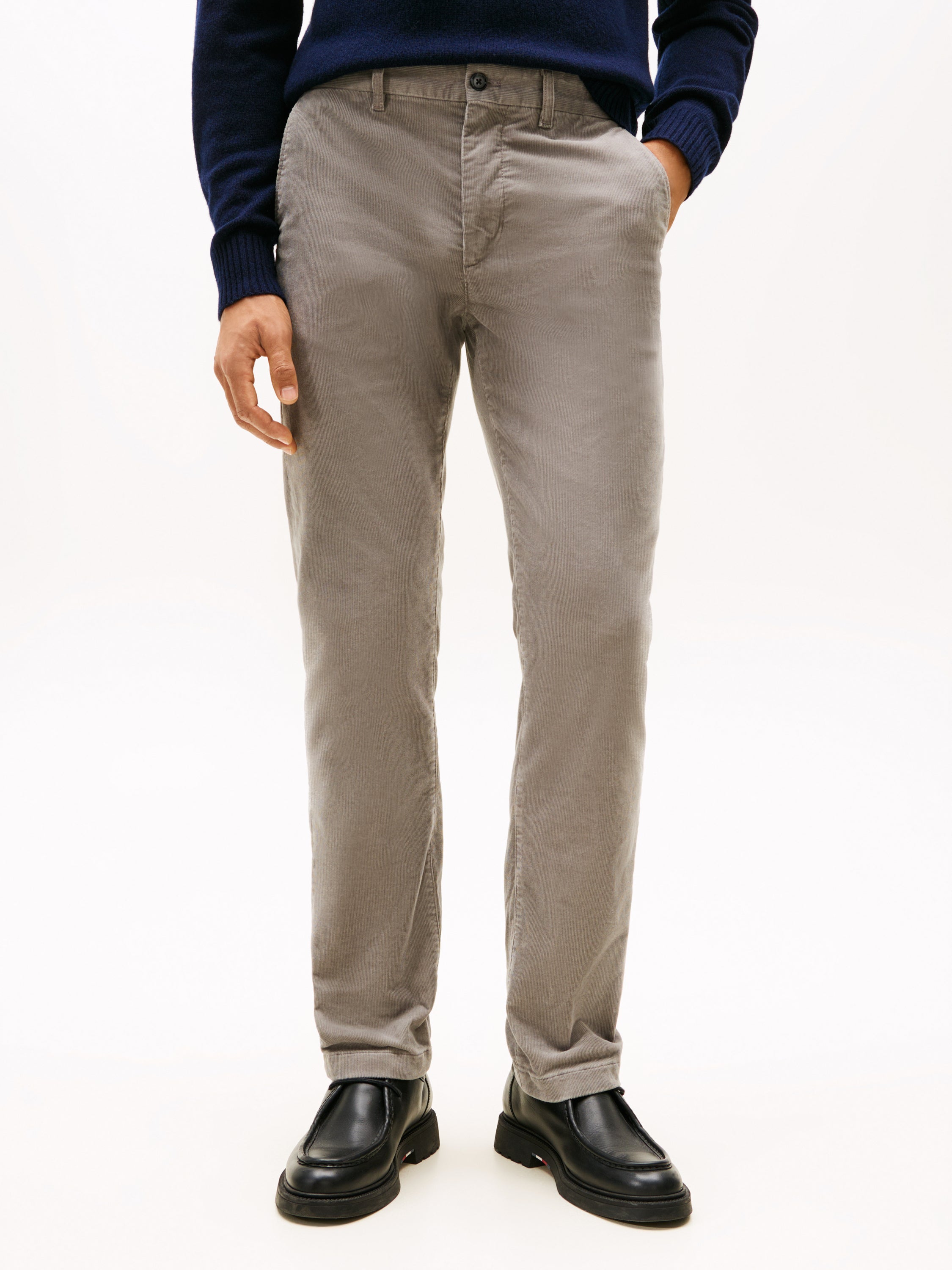 Grijze ribfluwelen broek Denton Tommy
