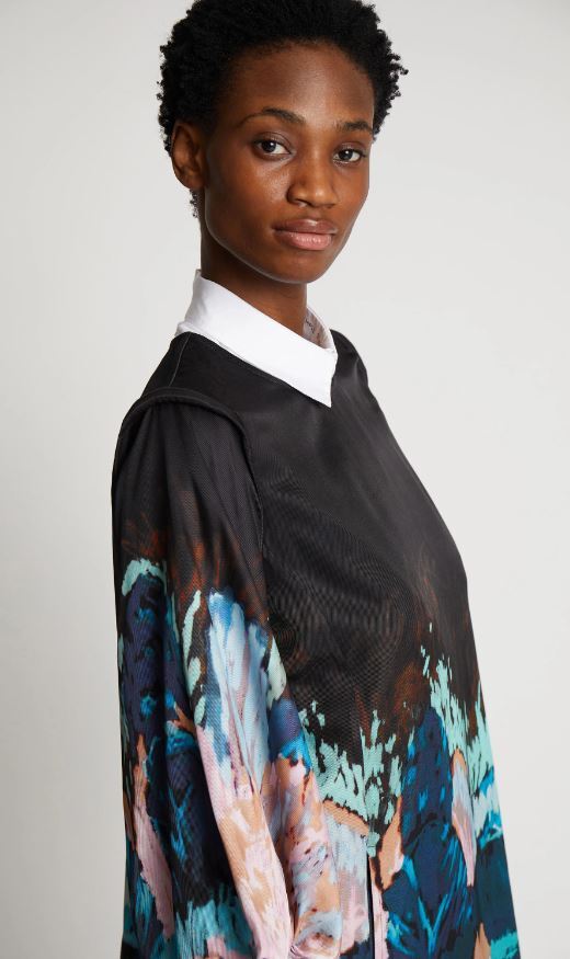 Robe noire imprimée à poches Sansi Munthe