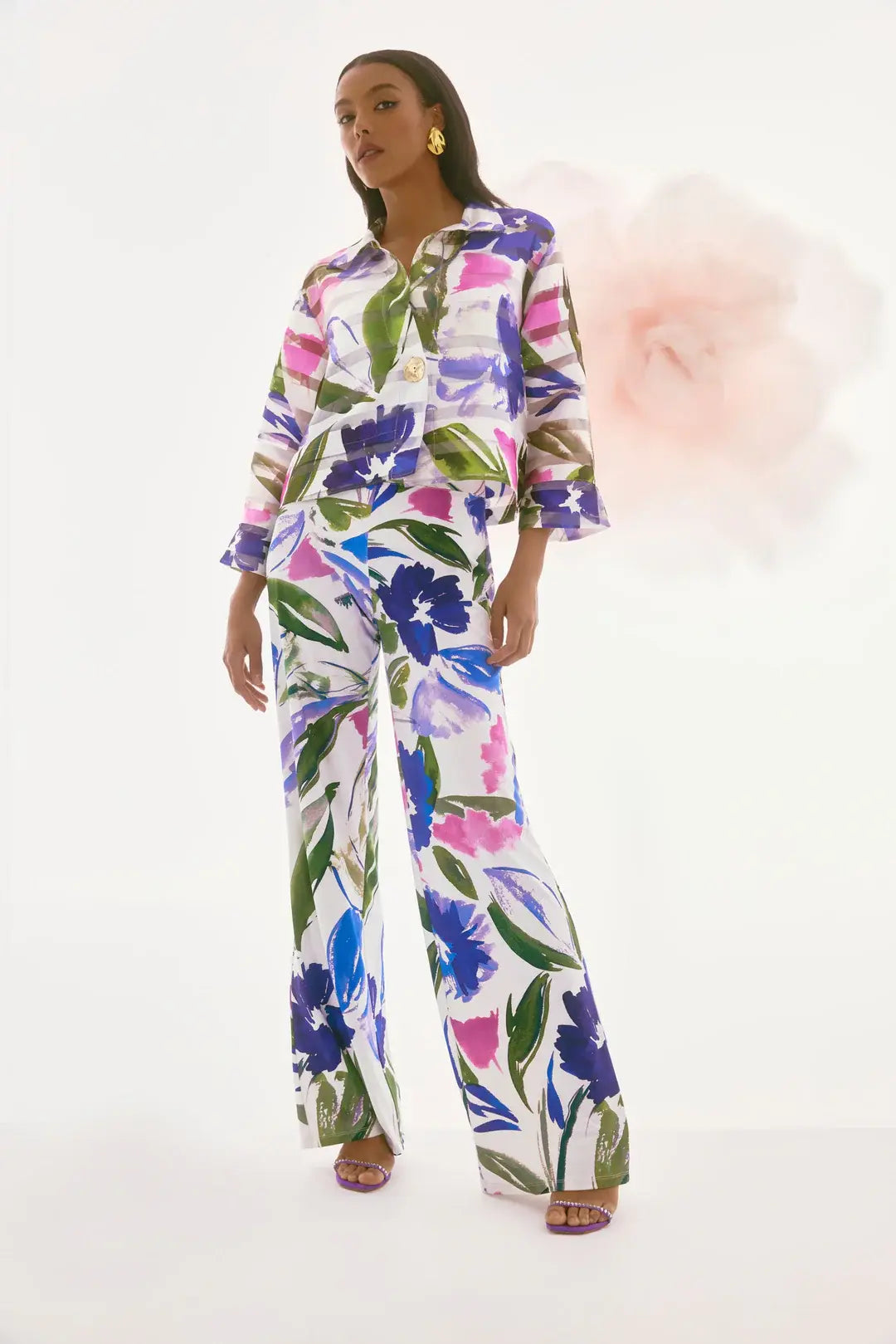 Gilet écru transparent multicolore Joseph Ribkoff